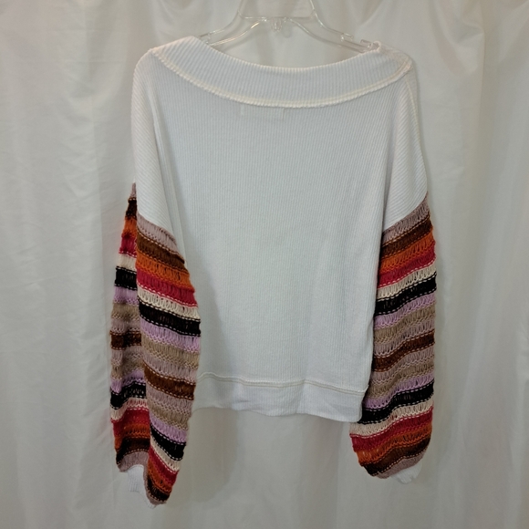 EUC We The Free Cha Cha Crochet Sweater Waffle Knit Oversized Size S Crochet - Picture 6 of 13